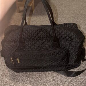 Stylish Black Quilted Travel Bag for Women